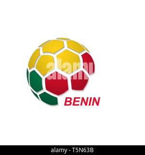 Bannière de football. Illustration Vecteur de résumé ballon de soccer avec les couleurs du drapeau national du Bénin Illustration de Vecteur