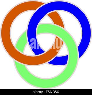 Intercoloring symbole icône vecteur cercles sur fond blanc Illustration de Vecteur