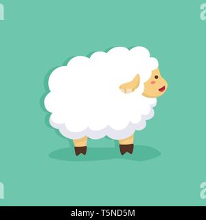 Mouton mignon face sur fond vert tosca vector illustration Illustration de Vecteur