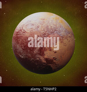 Planète naine Pluton et les étoiles de la galaxie (espace 3d illustration, les éléments de cette image sont meublées par la NASA) Banque D'Images