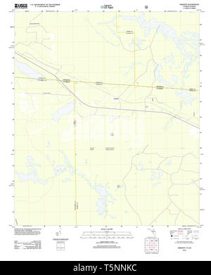 Carte TOPO USGS FL Floride Sargent 20120821 Restauration TM Banque D'Images