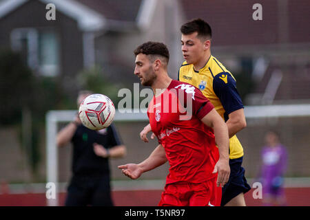 Afan Lido v Port Talbot Town dans une division de la Ligue mondiale à Marstons Stadium. Lewis Mitchel/PTT. Banque D'Images