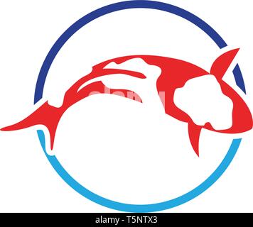 Logo symbole poissons koi et animal Illustration de Vecteur