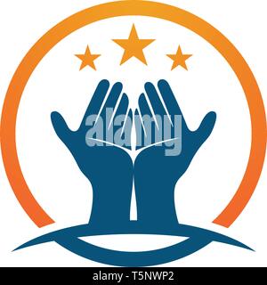 Soins des mains modèle Logo entreprise icône vecteur - Vector Illustration de Vecteur