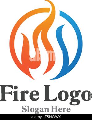 Logo feu d'huile et gaz symbole Illustration de Vecteur