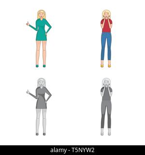 Objet isolé de la posture et de l'humeur signe. Collection de posture et l'icône vecteur femelle pour stock. Illustration de Vecteur
