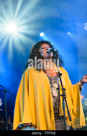 Martha Reeves de Martha Reeves et les Vandellas effectuant au Cornbury festival, Chadlington, Oxfordshire, UK. Le 11 juillet 2015. Banque D'Images