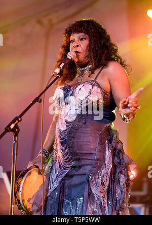 Martha Reeves de Martha Reeves et les Vandellas effectuant au Cornbury festival, Chadlington, Oxfordshire, UK. Le 11 juillet 2015. Banque D'Images