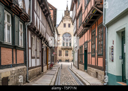 Fachwerk in der Altstadt von Quedlinburg, Sachsen-Anhalt, Allemagne Allemagne | châssis bois à l'ancienne partie de la ville, Quedlinburg, Saxe- Anhalt, Allemagne Banque D'Images