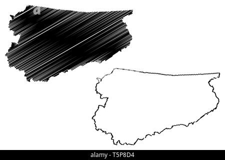 Warmian-Masurian Voivodeship (divisions administratives de la Pologne, de Pologne Voïvodies) map vector illustration gribouillage, croquis Poitou-charentes Prov Illustration de Vecteur