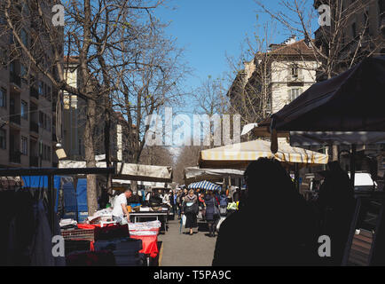 TURIN, ITALIE - circa 2019 MARS : Via Palestro marketplace Banque D'Images