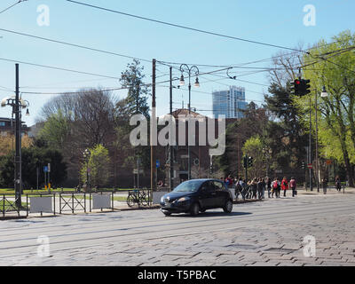 TURIN, ITALIE - circa 2019 mars : La Cittadella ancienne caserne militaire, aujourd'hui utilisé comme musée et galerie d'art Banque D'Images