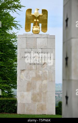 Henri Chapelle, Belgique. Apr 23, 2019. Henri-Chapelle American Cemetery and Memorial, en Belgique, près de ville de Henri-Chapelle, 23. Avril 2019. Henri-Chapelle American Cemetery and Memorial est une seconde guerre mondiale guerre cimetière militaire américain tombe. C'est l'un des trois cimetières de guerre américain en Bel | utilisée dans le monde entier : dpa Crédit/Alamy Live News Banque D'Images