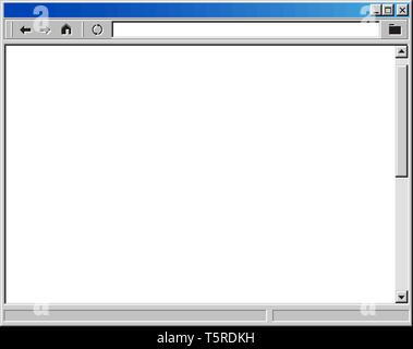 Retro fenêtre de navigateur internet comme ancienne interface utilisateur stylisé Illustration de Vecteur