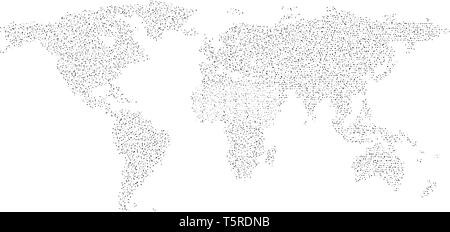 Carte du monde en pointillés pour le big data visualisation infographiques Illustration de Vecteur