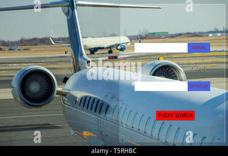 Réservation de vol du billet air recherche recherche voyageur réservation de billets Banque D'Images