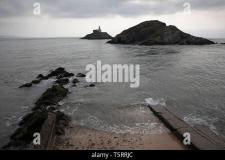 Vue de Mumbles Head de la jetée, marmonne, Péninsule de Gower, Swansea, West Glamorgan, Pays de Galles, Royaume-Uni, Europe Banque D'Images