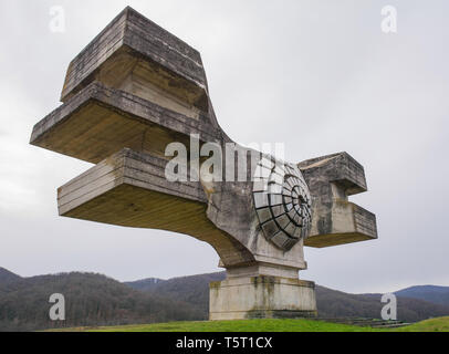 Podgaric, Croatie - 30 décembre 2018. Le monument à la révolution du peuple de Moslavina, comté de Bjelovar-Bilogora Croatie centrale - un Yug Banque D'Images