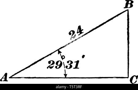 L'image montre l'triangle-PBR avec ses côtés et triangle. En utilisant les deux côtés, nous pouvons calculer la troisième longueur latérale selon t Illustration de Vecteur