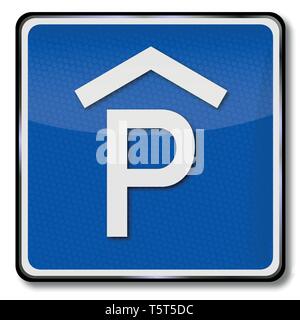 Panneau de circulation pour un garage Illustration de Vecteur