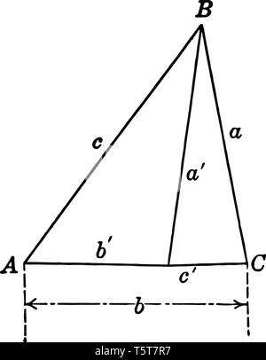 Cette image est composée de deux triangles. Ces deux triangles sont Abc et abc. La description de cette image permet de démontrer la loi de la algaba, vi Illustration de Vecteur