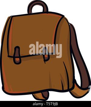 Sac à dos marron simple vector illustration sur fond blanc. Illustration de Vecteur