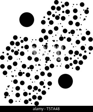 Une image de petits cercles noirs entre deux grands cercles noirs vector dessin en couleur ou de l'illustration Illustration de Vecteur