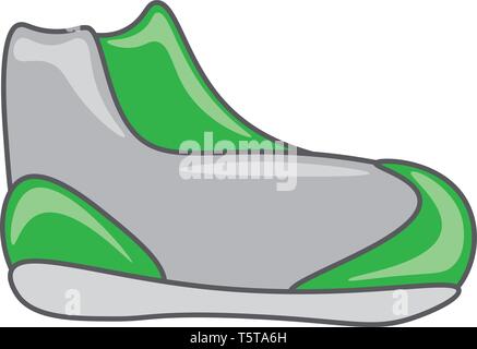 L'image d'une chaussure de course de vecteur de couleur gris et vert dessin en couleur ou de l'illustration Illustration de Vecteur