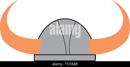 Casque à cornes associé à la Viking warrior vecteur costume dessin en couleur ou de l'illustration Illustration de Vecteur