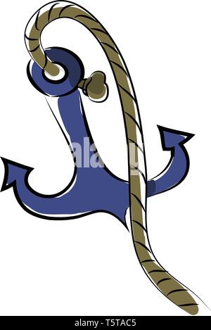 Un metal ancre avec corde ou vecteur illustration couleur Illustration de Vecteur
