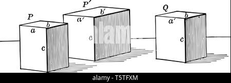 L'image montre 3 prismes rectangulaires parallèles. Dans un cadre rectangulaire cuboïde, tous les angles sont des angles droits, et l'autre d'un cuboïde sont égaux, vin Illustration de Vecteur