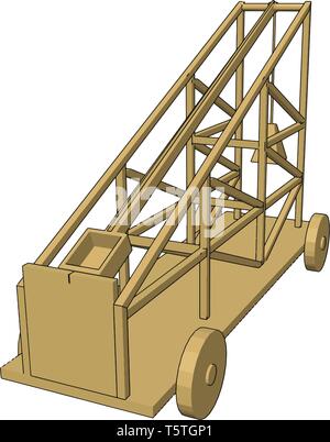 La construction du véhicule de transport gris simple avec la plate-forme vector illustration sur fond blanc Illustration de Vecteur