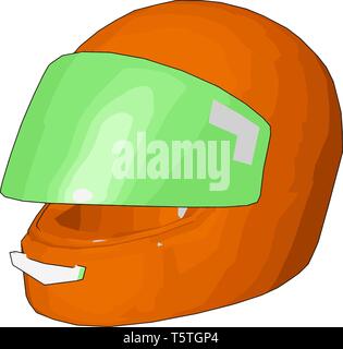 Orange et vert casque de moto vector illustration sur fond blanc Illustration de Vecteur