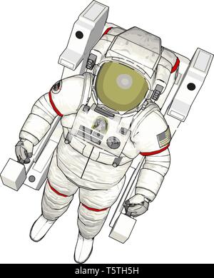 Vector illustration d'un astronaute fond blanc Illustration de Vecteur