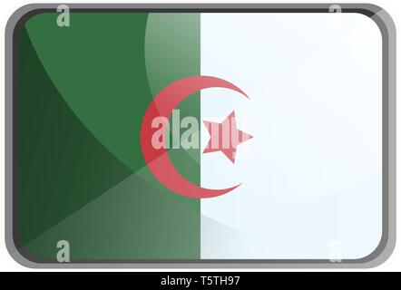Illustration vecteur de l'Algérie drapeau sur fond whte. Illustration de Vecteur