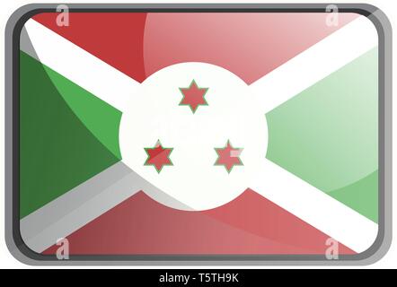 Vector illustration of Burundi drapeau sur fond blanc. Illustration de Vecteur