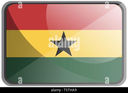 Vector illustration of Ghana drapeau sur fond blanc. Illustration de Vecteur