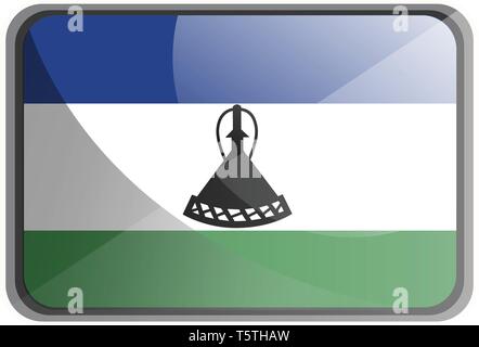 Vector illustration of Lesotho drapeau sur fond blanc. Illustration de Vecteur