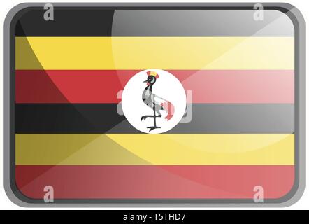 Illustration vecteur de l'Ouganda drapeau sur fond blanc. Illustration de Vecteur