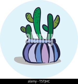 Cactus en pot en pot de fleurs Design ou Vector illustration couleur Illustration de Vecteur