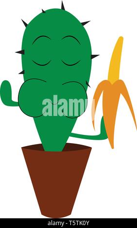 Les cactus ou vecteur illustration couleur banane Illustration de Vecteur