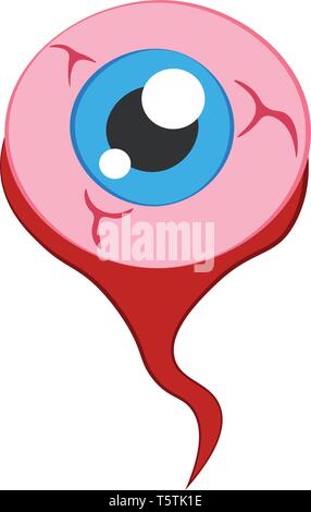 Globe oculaire à pupille bleu ou vecteur illustration couleur Illustration de Vecteur