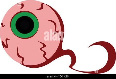 Globe oculaire à pupille verte ou vecteur illustration couleur Illustration de Vecteur