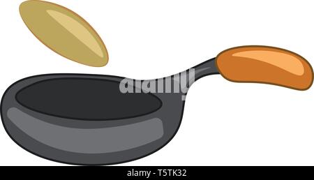 Un poêle de fer ou vecteur illustration couleur Illustration de Vecteur