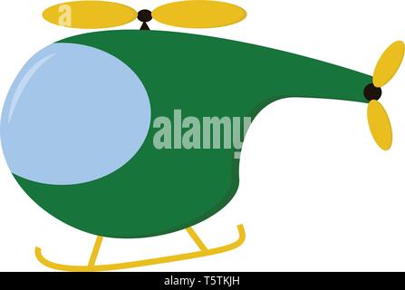 Un jouet de couleur vert et bleu marqué d'ailes jaunes courtes vector dessin en couleur ou de l'illustration Illustration de Vecteur