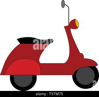Illustration vecteur de scooters Vespa rouge sur fond blanc Illustration de Vecteur