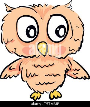 Cute owl avec de grands yeux vector illustration sur fond blanc Illustration de Vecteur