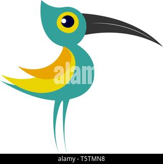 Petit oiseau vert vector illustration sur fond blanc Illustration de Vecteur