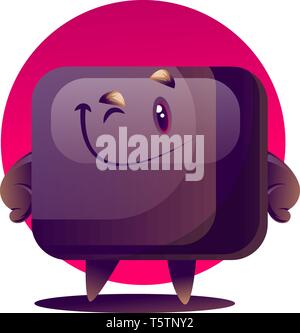 Heureux caricature plat monster vector illustration sur fond blanc Illustration de Vecteur