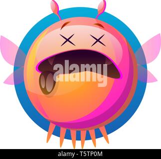 Cartoon vector illustartion monstre rose sur fond blanc Illustration de Vecteur